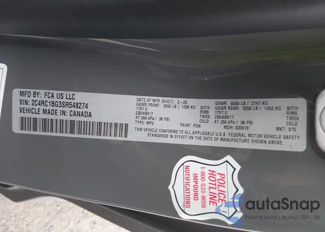 2C4RC1BG3SR548274: 44206313