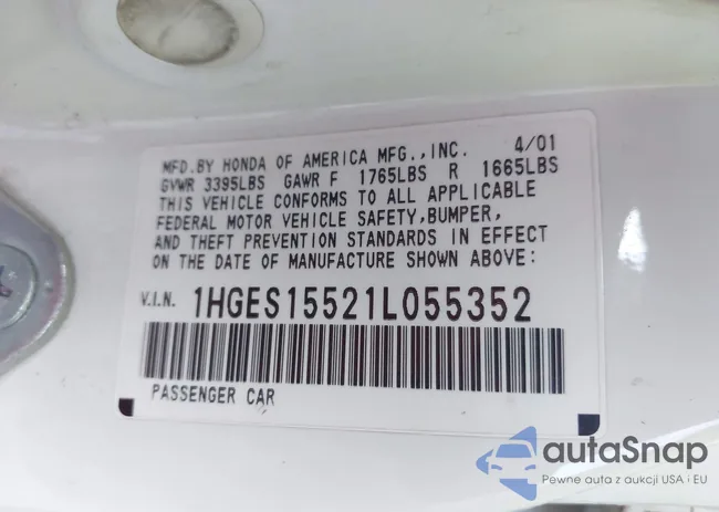 1HGES15521L055352: 44206374