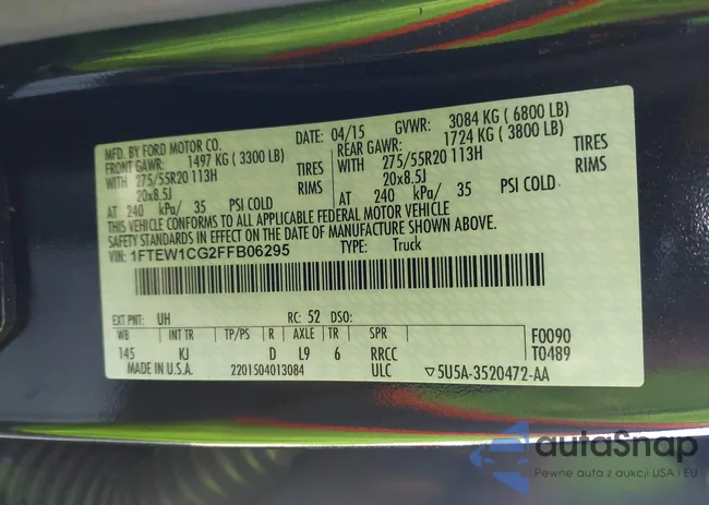 1FTEW1CG2FFB06295: 44207442