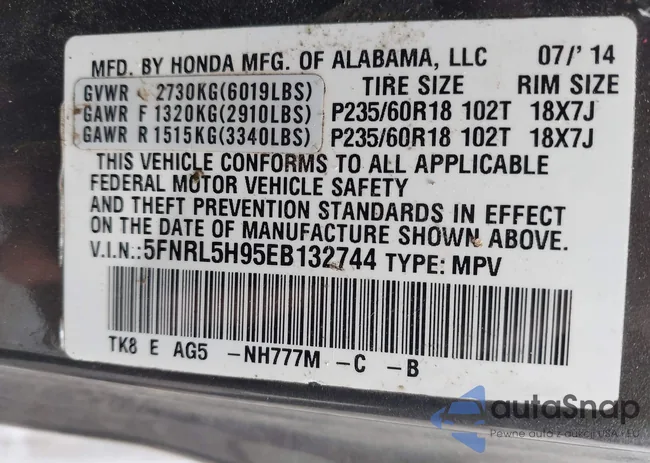 5FNRL5H95EB132744: 44207494