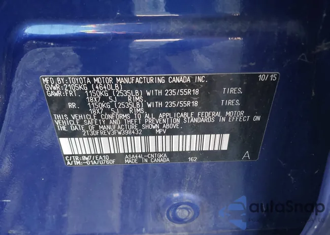 2T3DFREV3FW398432: 44207549