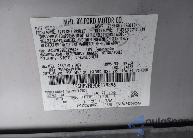 1FAHP2F89DG129896: 44207588