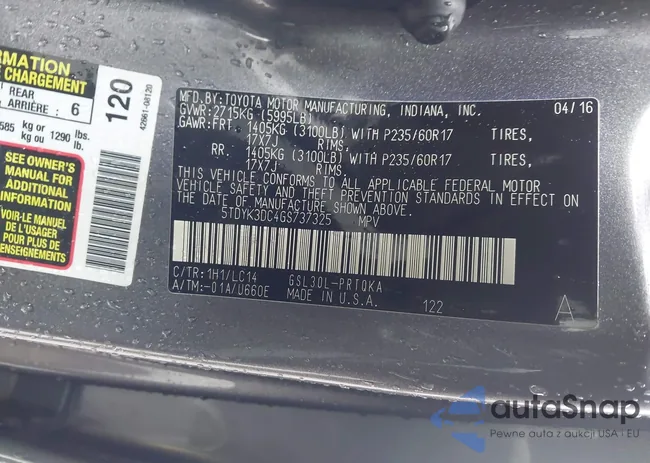 5TDYK3DC4GS737325: 44207642