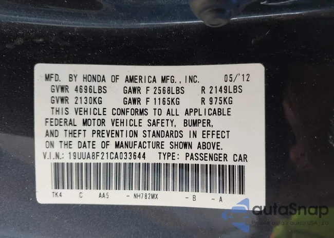 19UUA8F21CA033644: 44207689