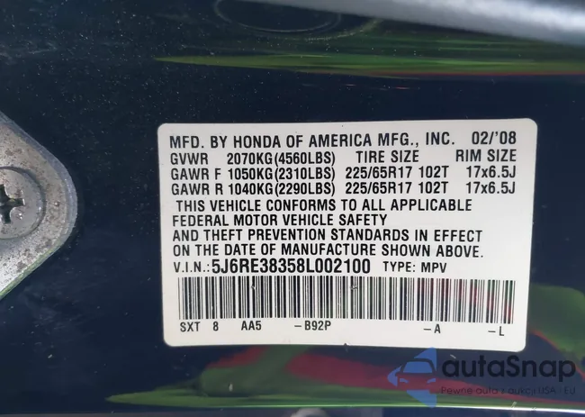 5J6RE38358L002100: 44207710