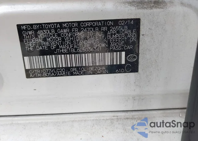 JTHBE1BL6E5036341: 44207714