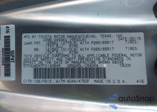 5TFUU4EN7FX140645: 44207738