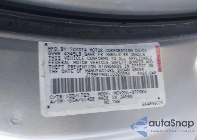 JT8BF28G110326054: 44207788