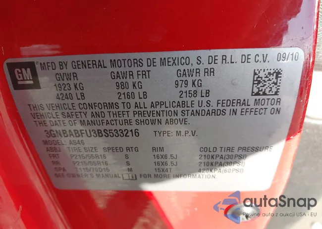 3GNBABFU3BS533216: 44207814