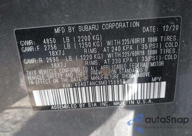 4S4BTANC6M3156858: 44207817