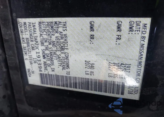 1N4AL3AP2JC193394: 44207845