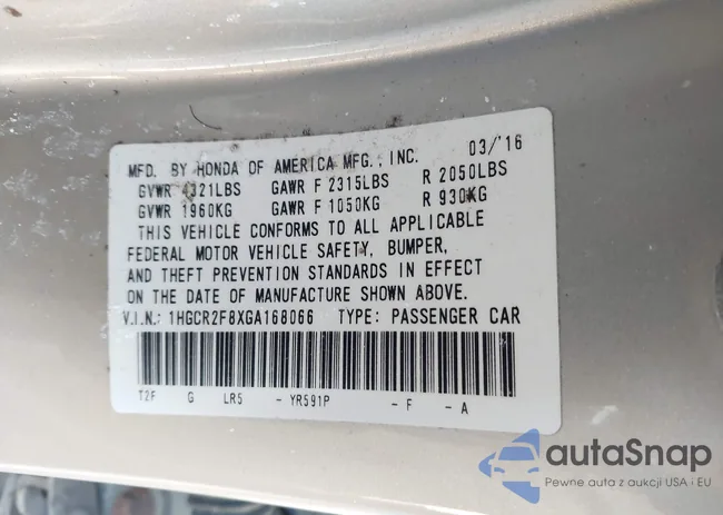 1HGCR2F8XGA168066: 44207922