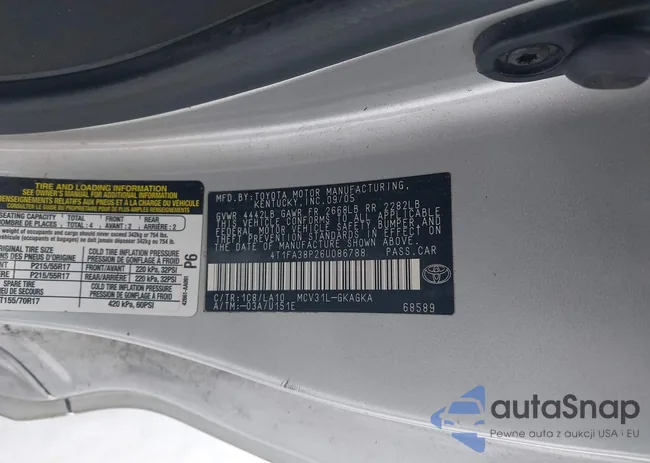 4T1FA38P26U086788: 44207963