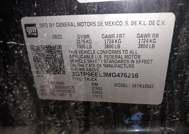 3GTP9EEL3MG476216: 44207153