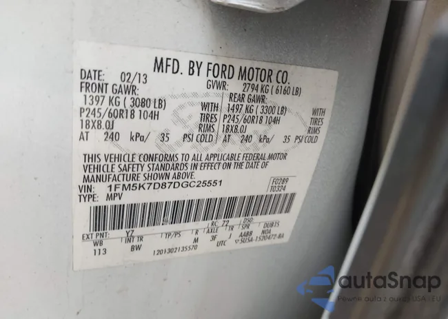 1FM5K7D87DGC25551: 44207196