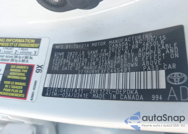 2T1BURHEXFC445491: 44207197