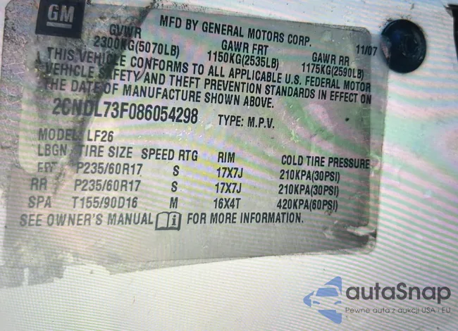 2CNDL73F086054298: 44207236