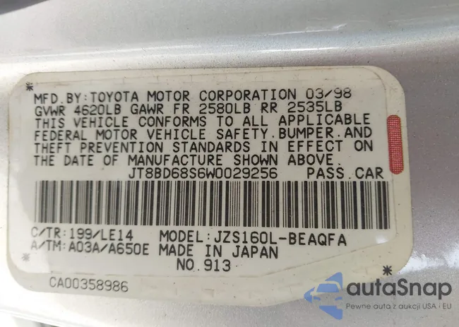 JT8BD68S6W0029256: 44207239