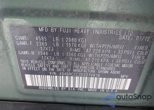 4S4BRCCC2D3210816: 44207241