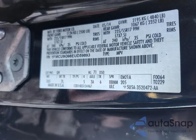 1FMCU9G98EUD59893: 44207248