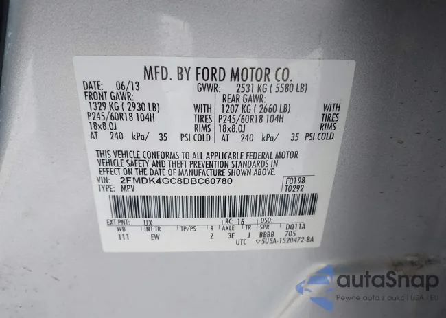 2FMDK4GC8DBC60780: 44207282