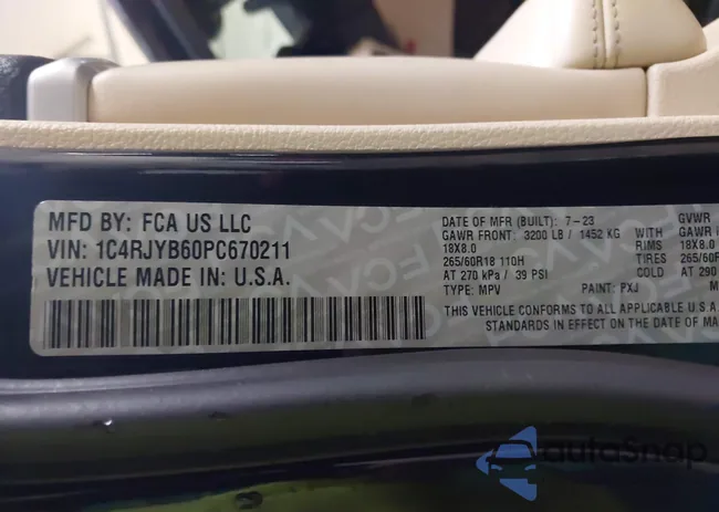 1C4RJYB60PC670211: 44207304