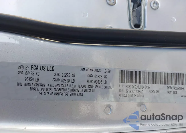 2C3CDXGJ8LH142433: 44207337