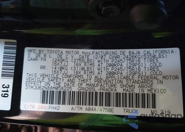 3TMJU62N88M058225: 44207363