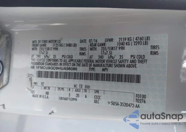 1FMCU9GD9HUA98086: 44207375