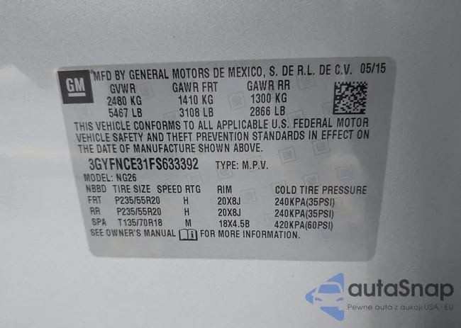 3GYFNCE31FS633392: 44208565