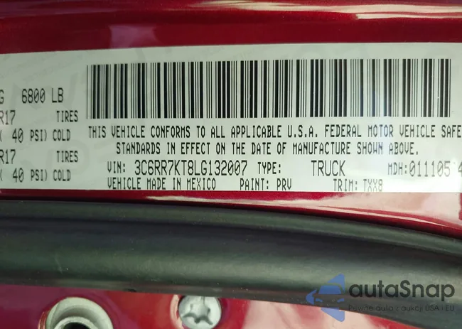 3C6RR7KT8LG132007: 44208568