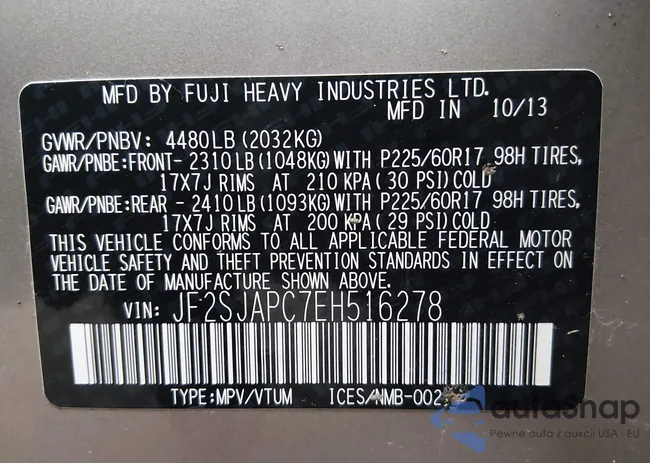 JF2SJAPC7EH516278: 44208576