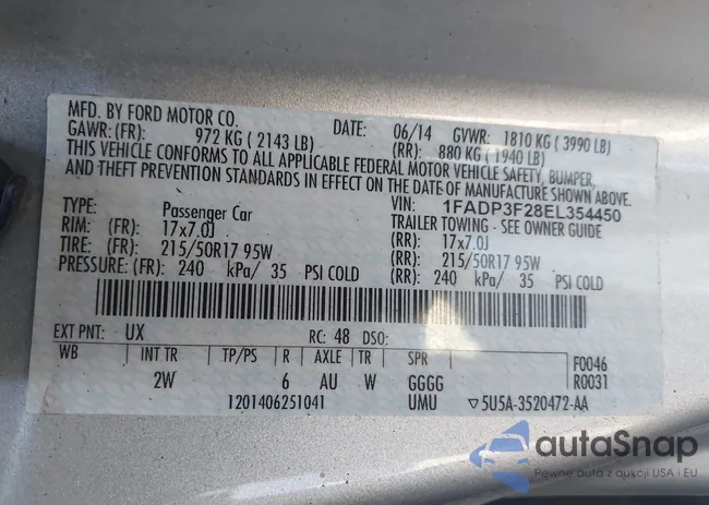 1FADP3F28EL354450: 44208643