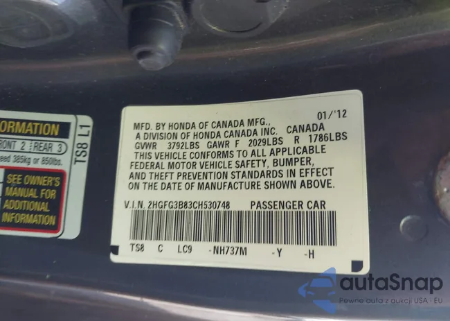 2HGFG3B83CH530748: 44208874