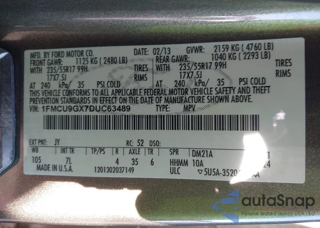 1FMCU9GX7DUC63489: 44208959