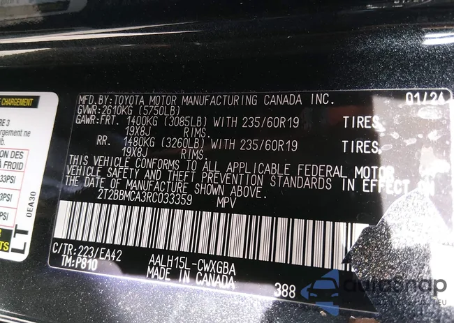 2T2BBMCA3RC033359: 44208103