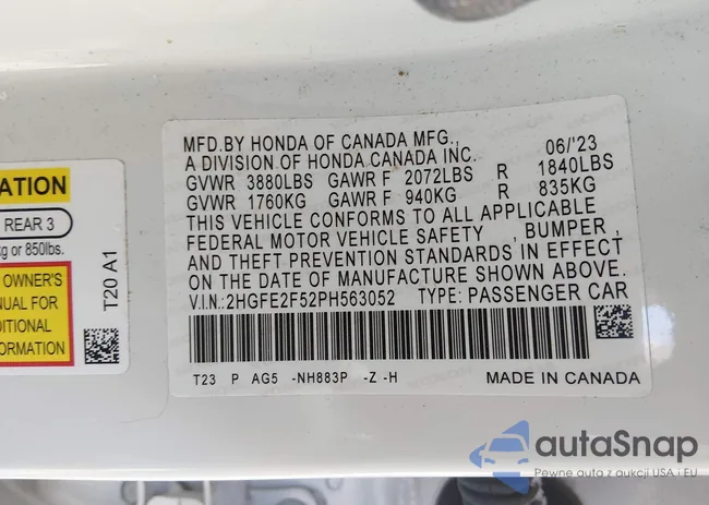 2HGFE2F52PH563052: 44208174