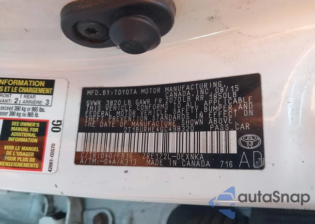 2T1BURHE4GC498320: 44208191