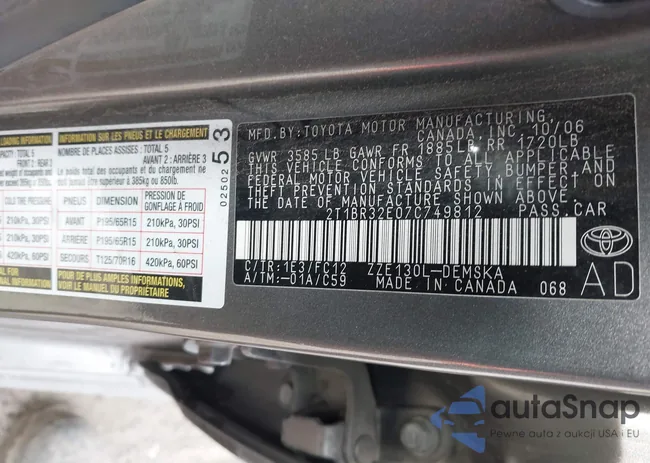 2T1BR32E07C749812: 44208224