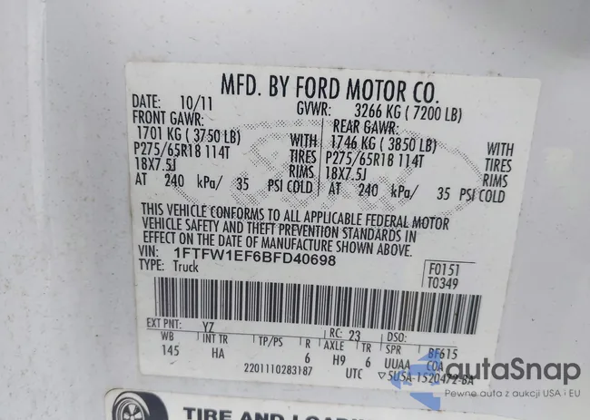 1FTFW1EF6BFD40698: 44208296