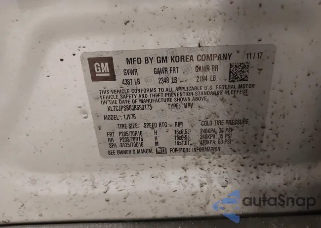 KL7CJPSB0JB583173: 44209423