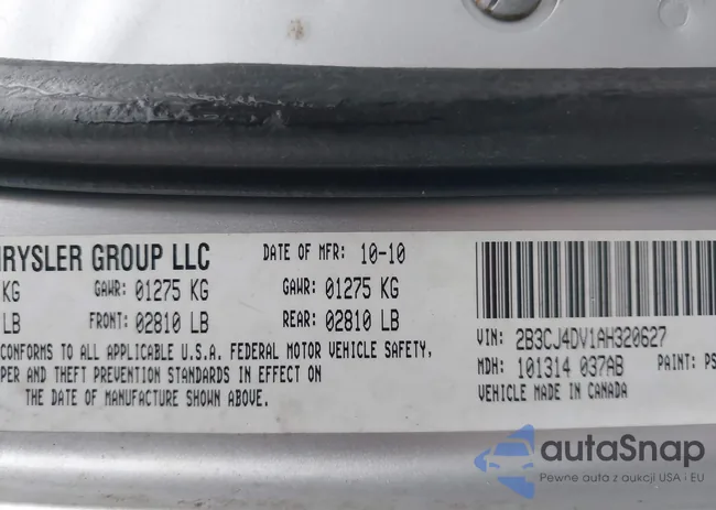 2B3CJ4DV1AH320627: 44209425