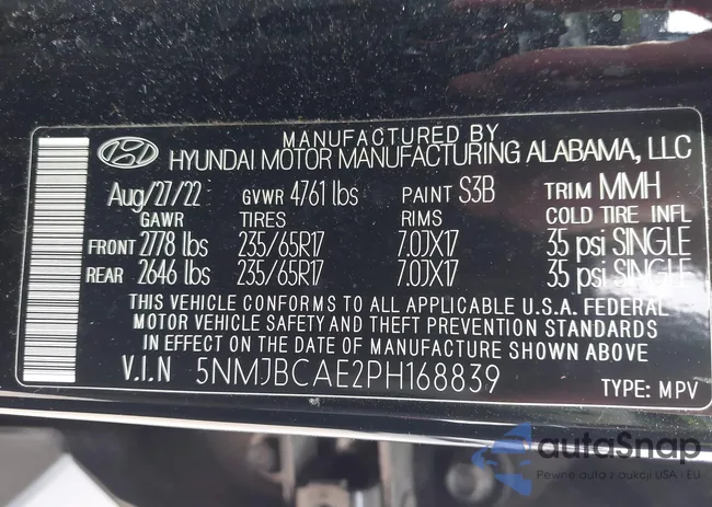 5NMJBCAE2PH168839: 44209451