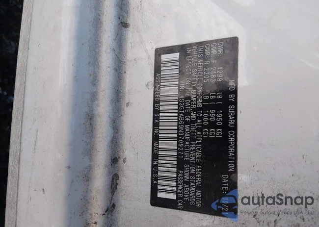 4S3GTAB69N3709271: 44209487