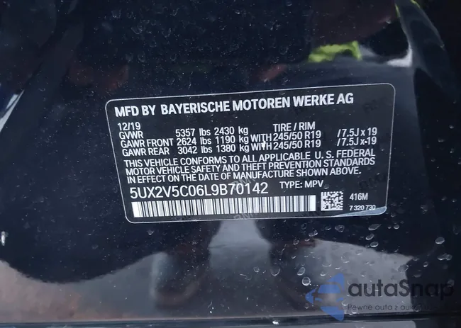 5UX2V5C06L9B70142: 44209509