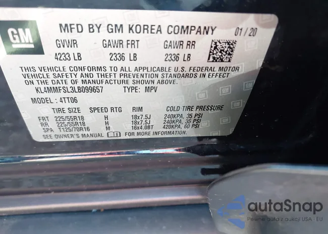 KL4MMFSL3LB099657: 44209521