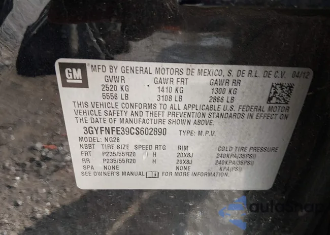 3GYFNFE39CS602890: 44209551