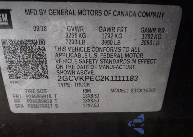 2GCVKPEC2K1111183: 44209574