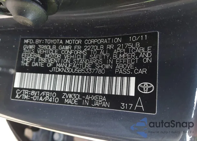 JTDKN3DU5B5337780: 44209589