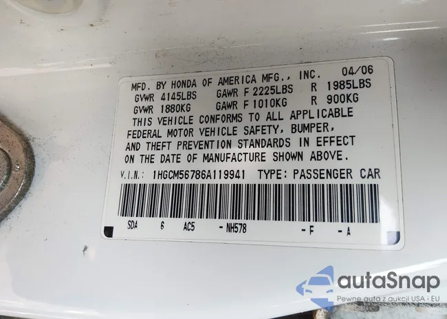 1HGCM56786A119941: 44209618